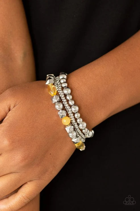 Paparazzi ♥ Babe-alicious - Yellow ♥ Bracelet