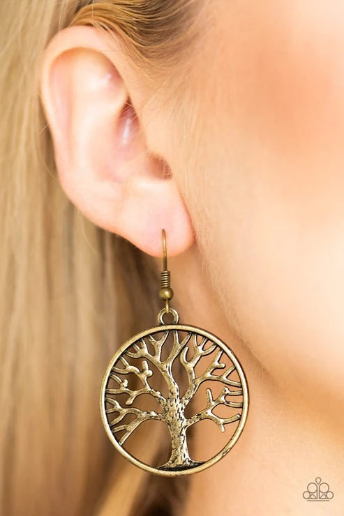 Paparazzi ♥ My TREEHOUSE Is Your TREEHOUSE - Brass ♥ Earrings