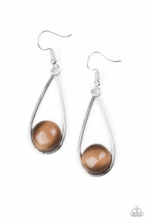 Paparazzi ♥ Over The Moon - Brown ♥ Earrings