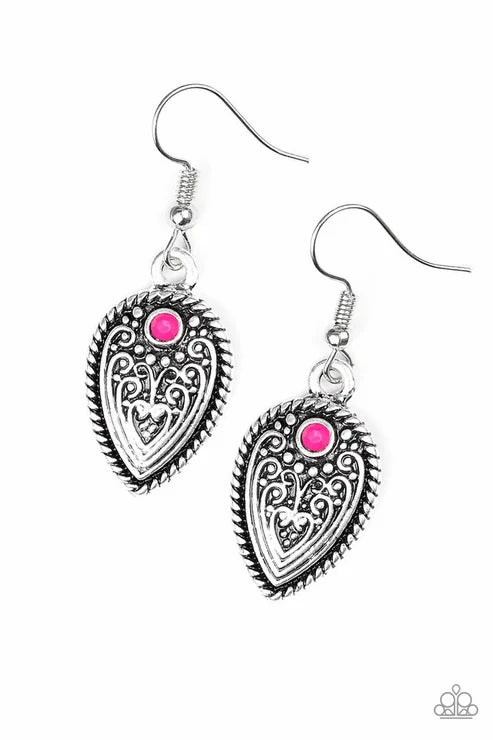 Paparazzi ♥ Distance PASTURE - Pink ♥ Earrings