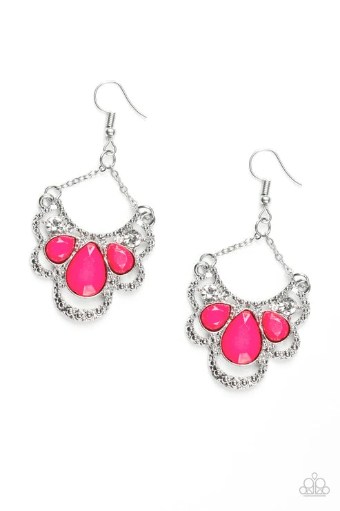 Paparazzi ♥ Caribbean Royalty - Pink ♥ Earrings