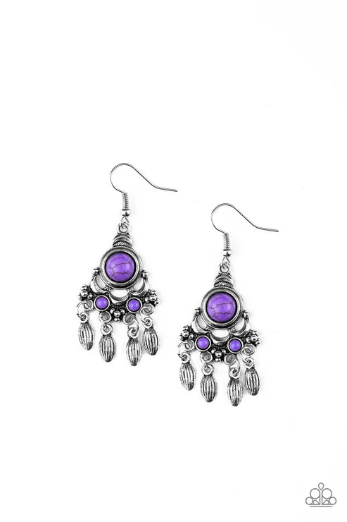Paparazzi ♥ No Place Like HOMESTEAD - Purple ♥ Earrings