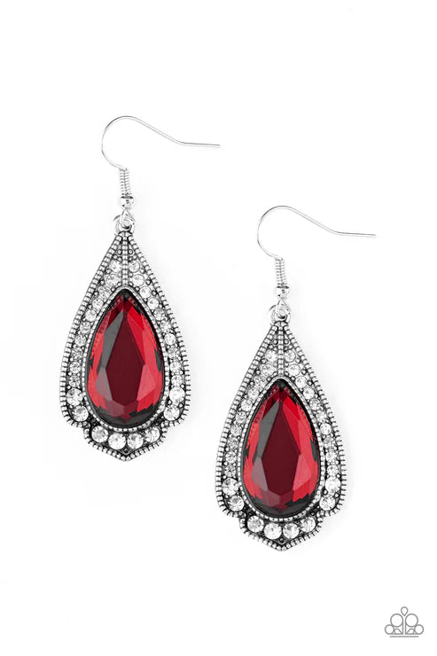 Paparazzi ♥ Superstar Stardom - Red ♥ Earrings