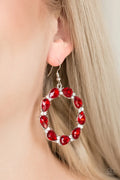 Paparazzi ♥ Ring Around The Rhinestones - Red ♥ Earrings