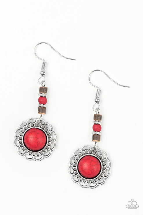 Paparazzi ♥ Desert Bliss - Red ♥ Earrings