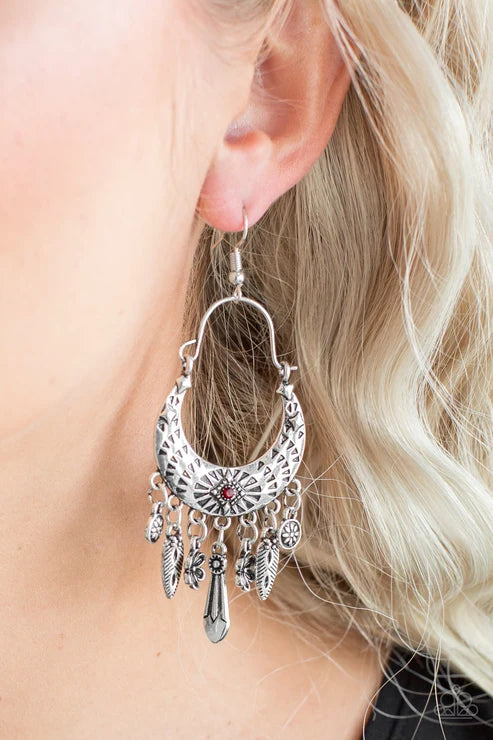 Paparazzi ♥ Nature Escape - Red ♥ Earrings