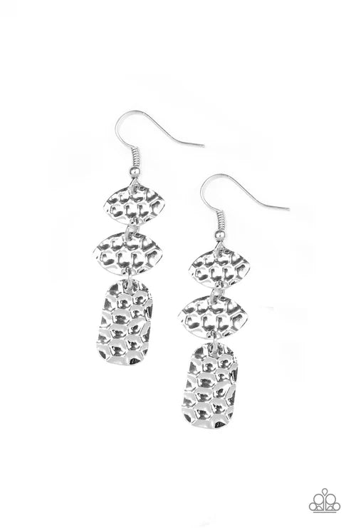 Paparazzi ♥ Nine to HIVE - Silver ♥ Earrings
