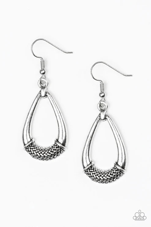 Paparazzi ♥ Trending Texture - Silver ♥ Earrings