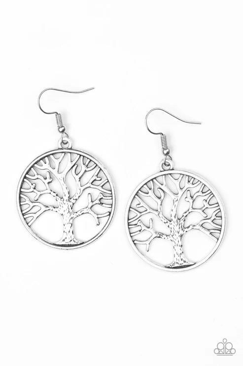 Paparazzi ♥ My TREEHOUSE Is Your TREEHOUSE - Silver ♥ Earrings