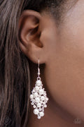 Paparazzi ♥ Famous Fashion - White ♥ Earrings