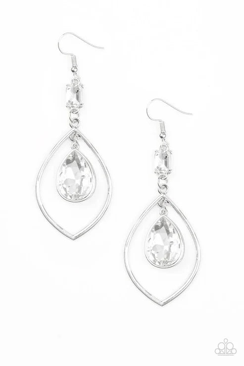 Paparazzi ♥ Priceless - White ♥ Earrings