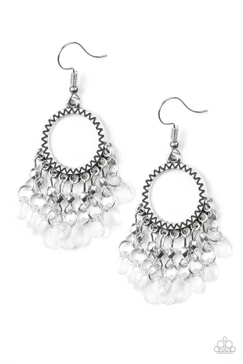 Paparazzi ♥ Paradise Palace - White ♥ Earrings