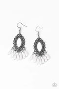 Paparazzi ♥ Private Villa - White ♥ Earrings