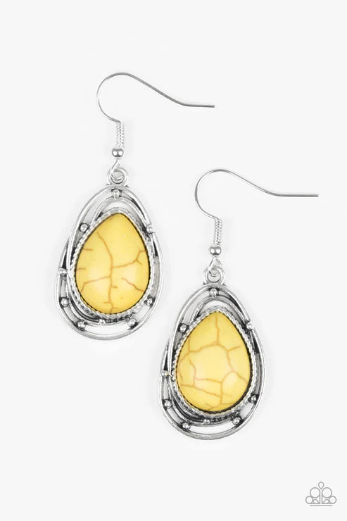 Paparazzi ♥ Abstract Anthropology - Yellow ♥ Earrings
