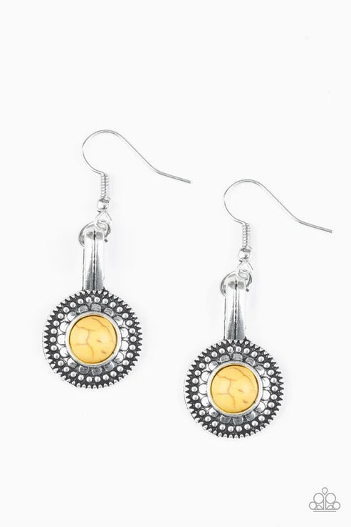 Paparazzi ♥ Simply Stagecoach - Yellow ♥ Earrings