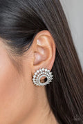 Paparazzi ♥ Buckingham Beauty - White ♥ Post Earrings