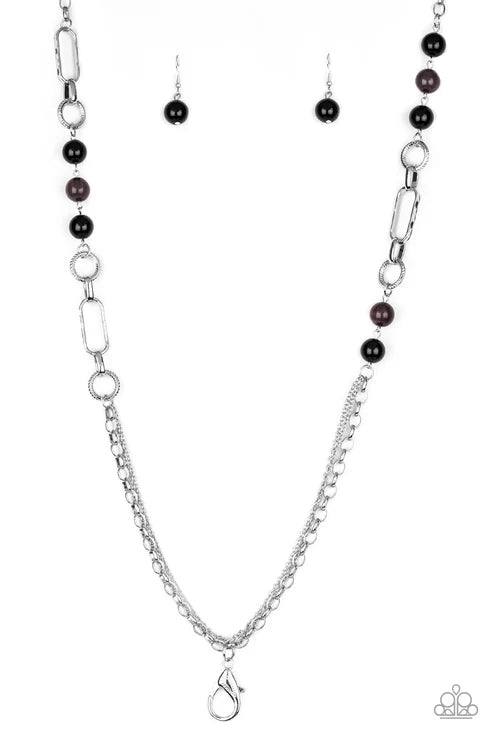 Paparazzi ♥ CACHE Me Out - Black ♥ Lanyard