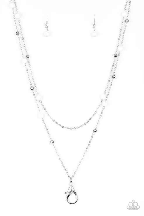 Paparazzi ♥ Beach Party Pageant - White ♥ Lanyard