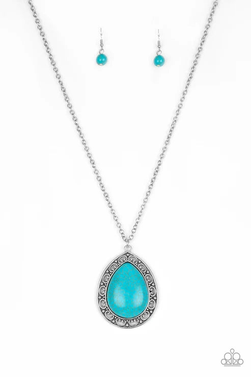 Paparazzi ♥ Full Frontier - Blue ♥ Necklace
