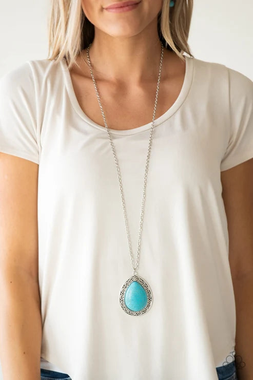 Paparazzi ♥ Full Frontier - Blue ♥ Necklace