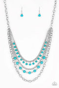 Paparazzi ♥ Ground Forces - Blue ♥ Necklace