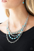 Paparazzi ♥ Ground Forces - Blue ♥ Necklace