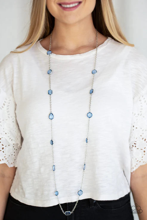 Paparazzi ♥ Glassy Glamorous - Blue ♥ Necklace