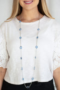 Paparazzi ♥ Glassy Glamorous - Blue ♥ Necklace