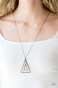 Paparazzi ♥ TRI Harder - Brass ♥ Necklace
