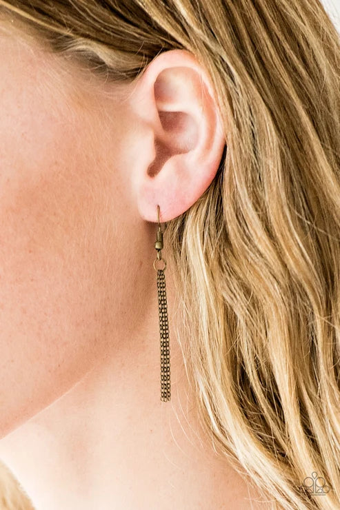 Paparazzi ♥ TRI Harder - Brass ♥ Necklace
