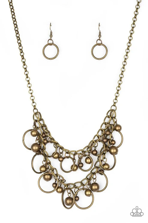 Paparazzi ♥ Warning Bells - Brass ♥ Necklace