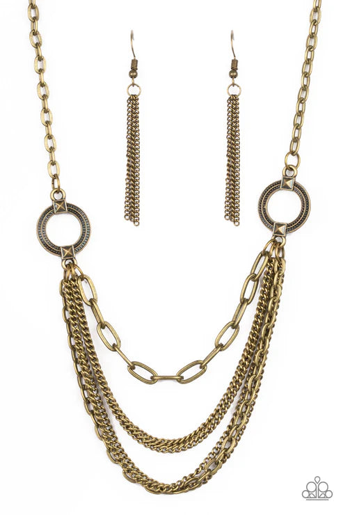Paparazzi ♥ CHAINS of Command - Brass ♥ Necklace
