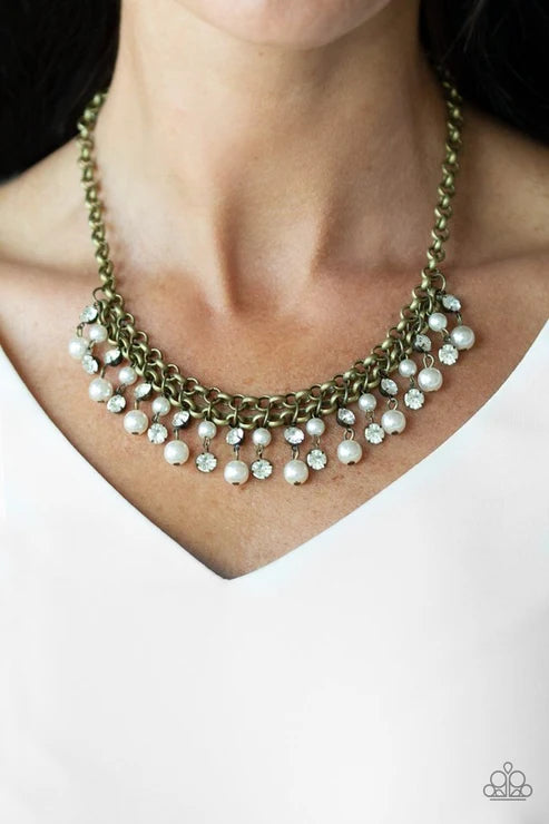 Paparazzi ♥ You May Kiss the Bride - Brass ♥ Necklace