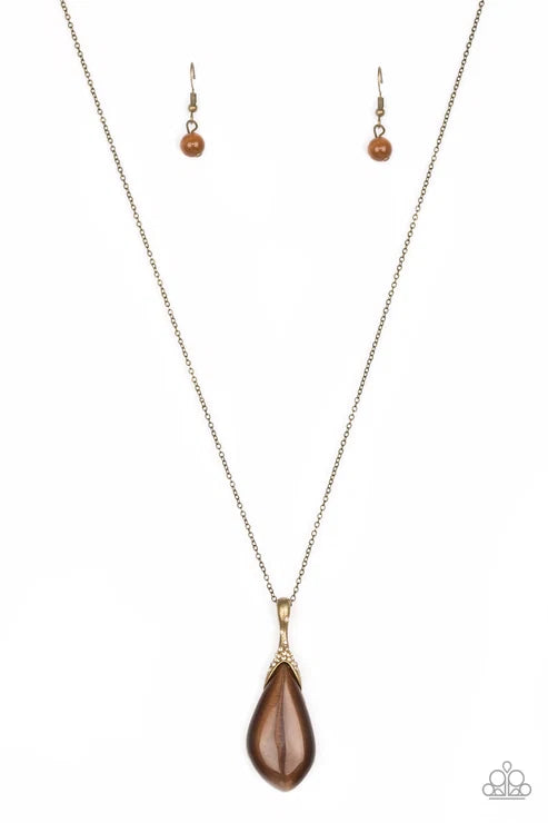 Paparazzi ♥ Friends In GLOW Places - Brass ♥ Necklace