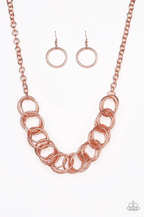 Paparazzi ♥ Heavy Metal Hero - Copper ♥ Necklace