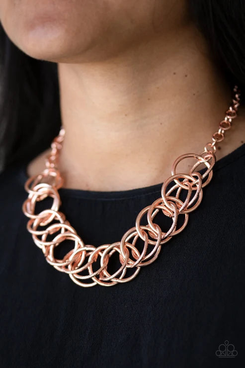 Paparazzi ♥ Heavy Metal Hero - Copper ♥ Necklace