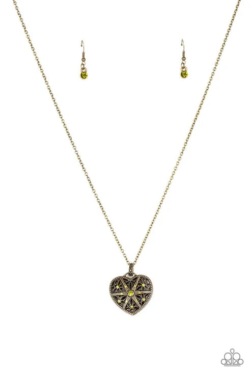 Paparazzi ♥ Casanova Charm - Green ♥ Necklace