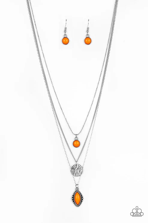Paparazzi ♥ Tide Drifter - Orange ♥ Necklace