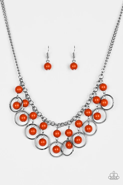 Paparazzi ♥ Really Rococo - Orange ♥ Necklace