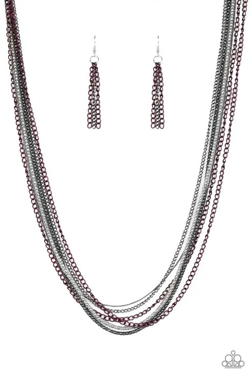 Paparazzi ♥ Colorful Calamity - Purple ♥ Necklace