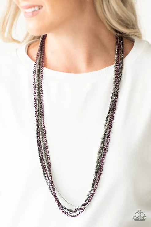 Paparazzi ♥ Colorful Calamity - Purple ♥ Necklace