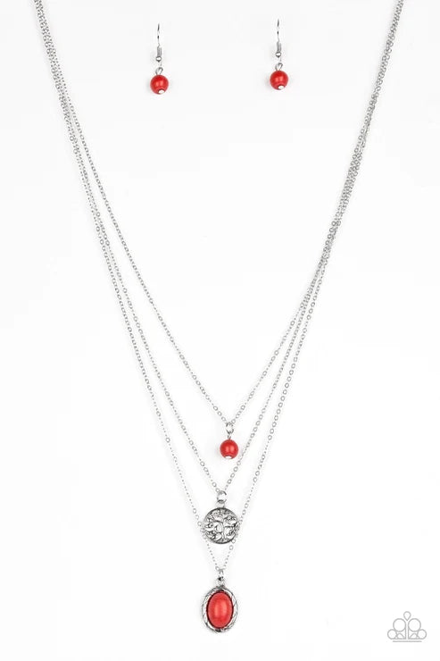 Paparazzi ♥ Southern Roots - Red ♥ Necklace