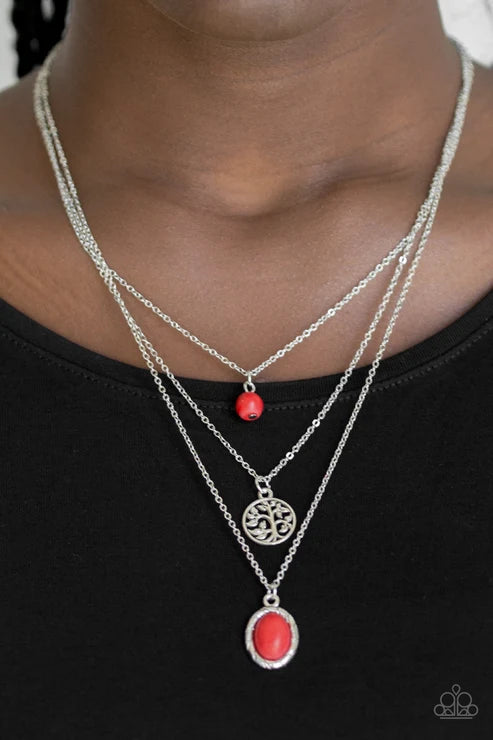 Paparazzi ♥ Southern Roots - Red ♥ Necklace