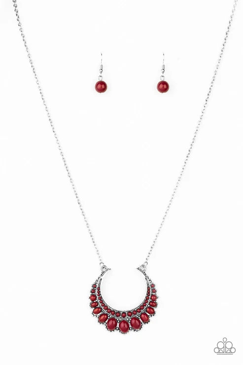 Paparazzi ♥ Count To ZEN - Red ♥ Necklace