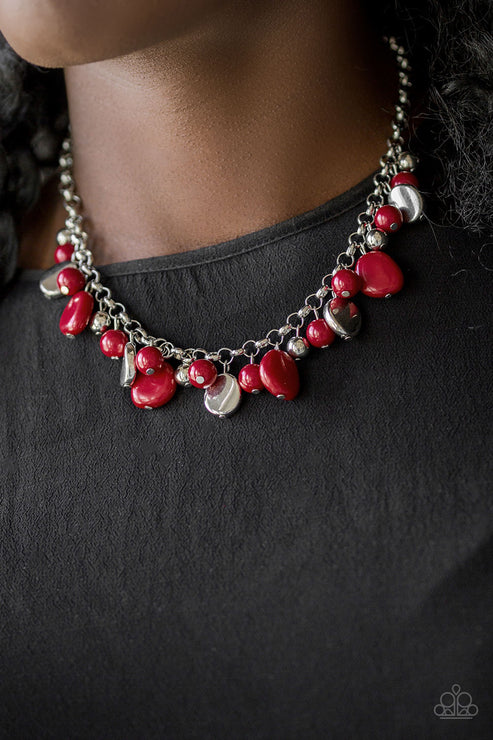 Paparazzi ♥ Flirtatiously Florida - Red ♥ Necklace
