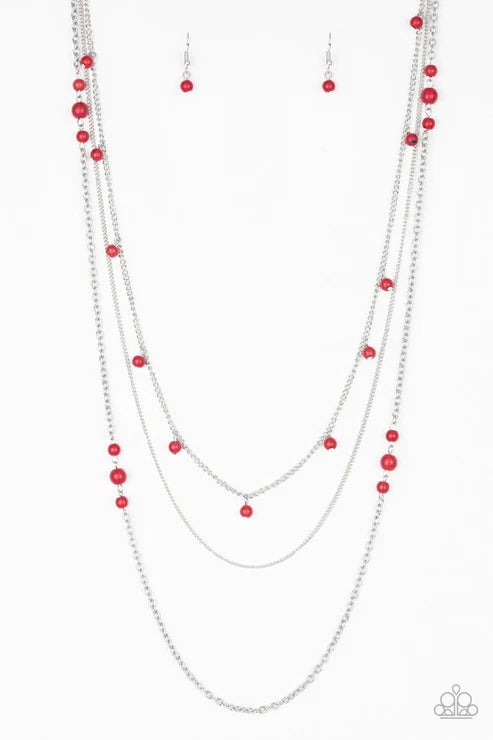 Paparazzi ♥ Laying The Groundwork - Red ♥ Necklace
