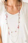 Paparazzi ♥ Laying The Groundwork - Red ♥ Necklace