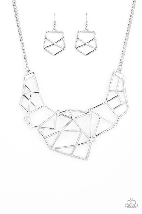 Paparazzi ♥ World Shattering - Silver ♥ Necklace