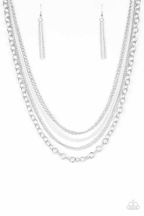 Paparazzi ♥ Intensely Industrial - White ♥ Necklace