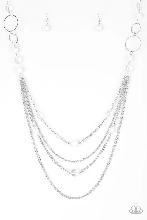 Paparazzi ♥ Bubbly Bright - White ♥ Necklace